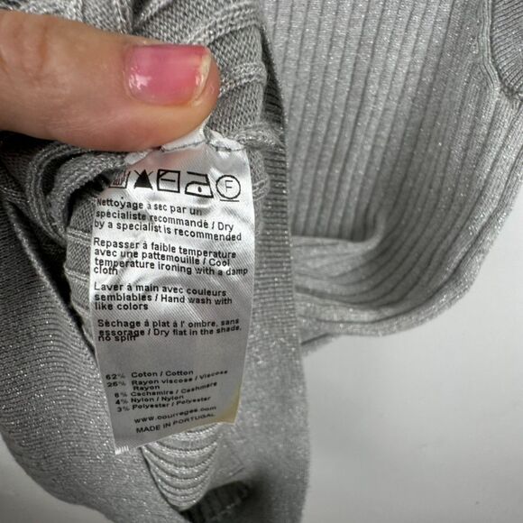 Courreges Gray Ribbed Logo Tank Top - Picture 7 of 9